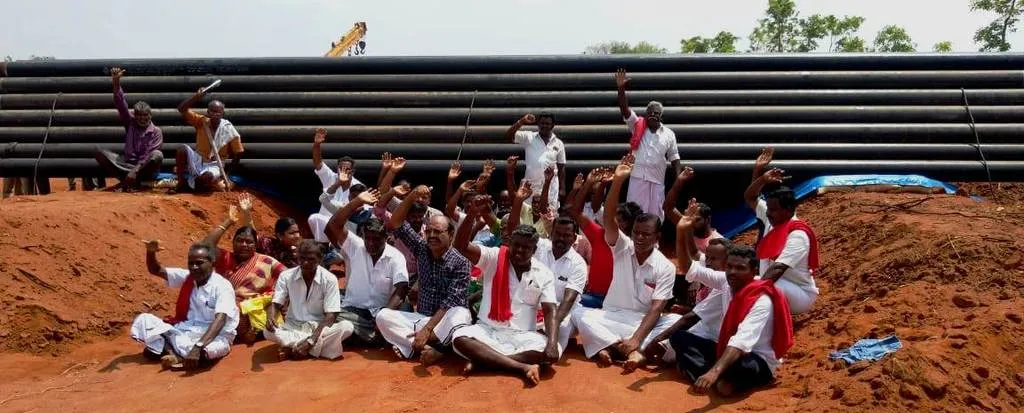 Try to put gas pumps in agricultural lands in the name of water pump... people protest 